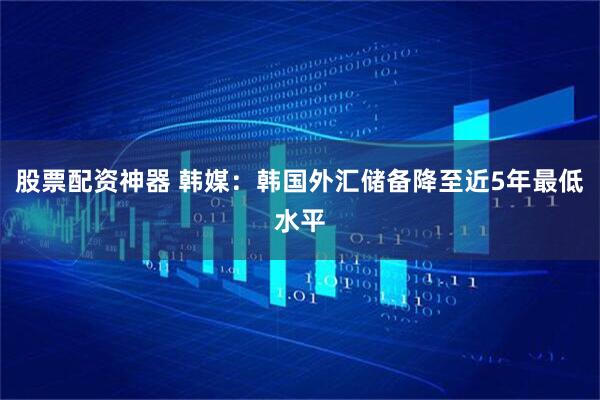 股票配资神器 韩媒：韩国外汇储备降至近5年最低水平